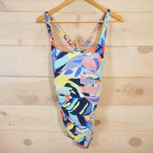 NWT Nautica Women's size XL One-Piece Swimsuit Cross Back Straps Colorful